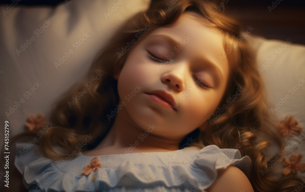 A peaceful child sleeps soundly A peaceful child sleeps soundly