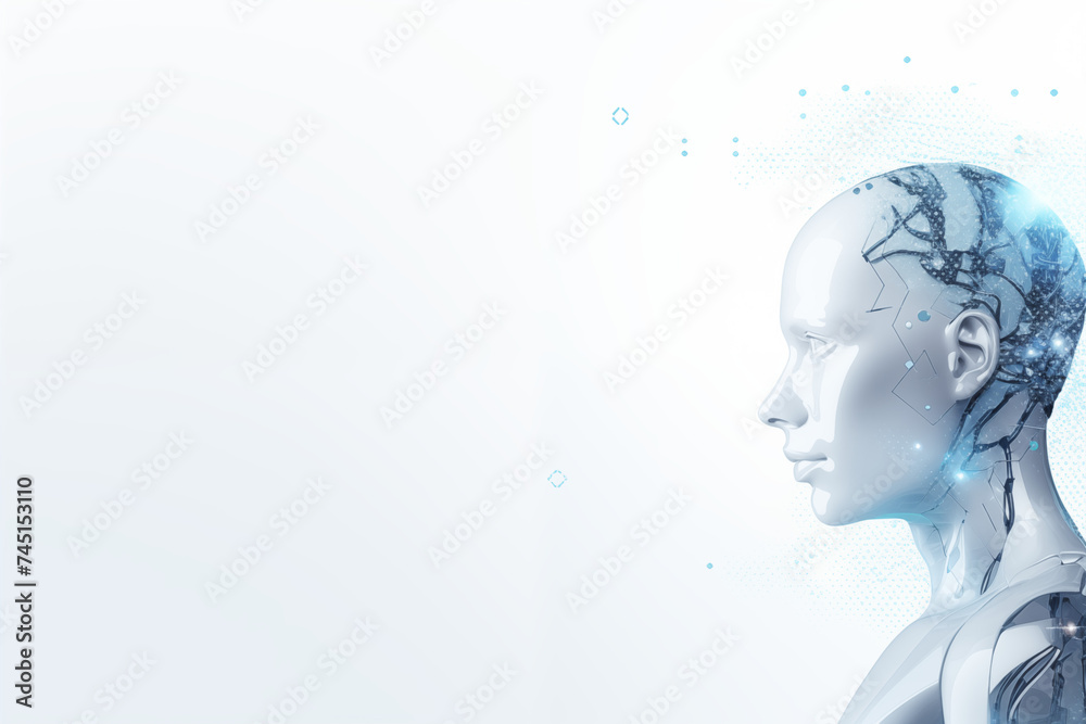 AI Robot and Futuristic Background image