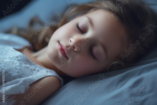 A peaceful child sleeps soundly