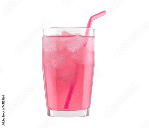 pink lemonade soda on a transparent background