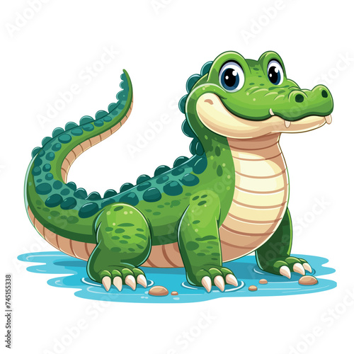 Cute Alligator Vector Cartoon illustration