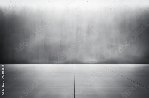 Minimalistic room with a metallic sheen on a smooth concrete wall. Architectural concept. Generative AI