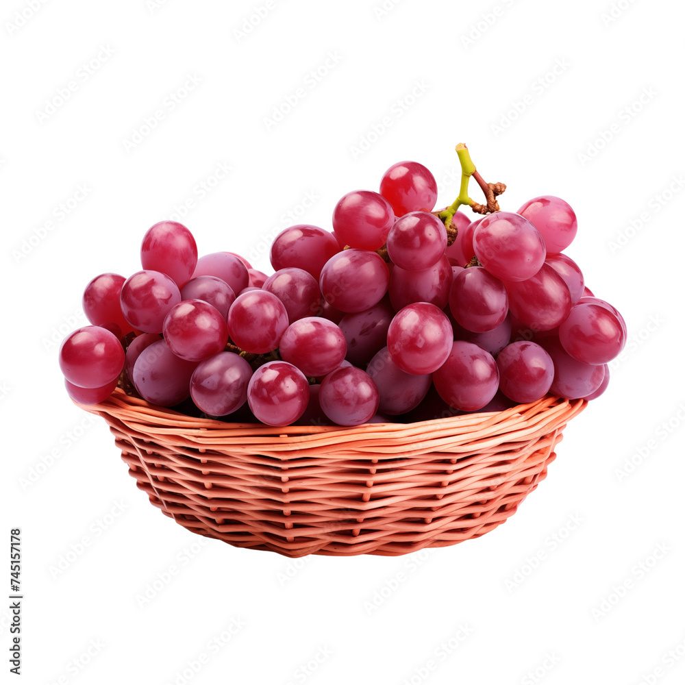 Bunch of ripe red grapes isolated on transparent or white background, png Bunch of ripe red grapes isolated on transparent or white background, png