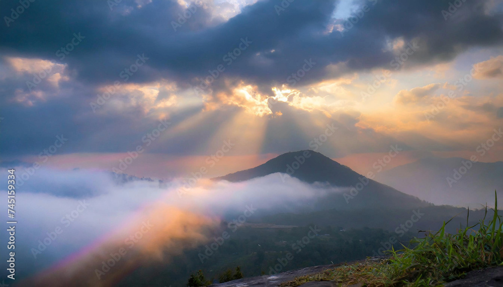 Fototapeta premium sunset over the mountains