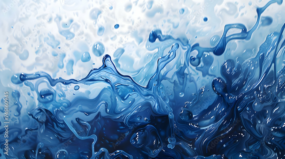 Blue water splashes and stains. Ink paint. High quality Blue water splashes and stains. Ink paint. High quality