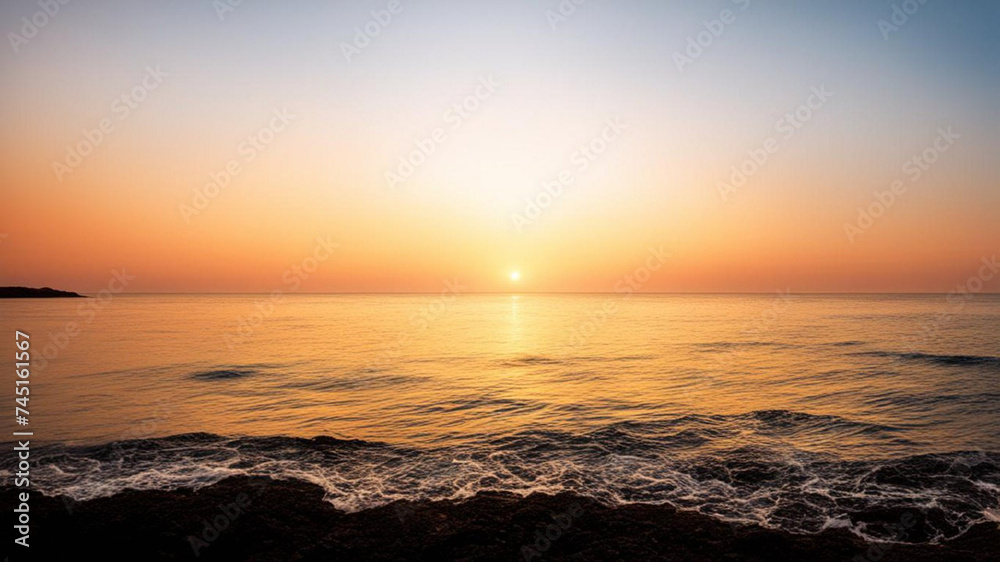 Seashore at sunset