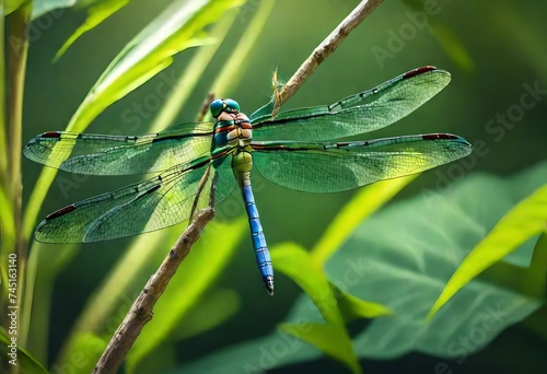 dragonfly on a branch © Jaweria