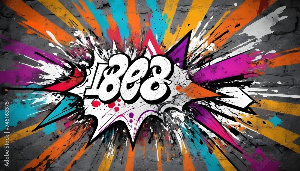 Fototapeta premium graffiti wall abstract background, Generative Ai not real photo, idea for artistic pop art background backdrop