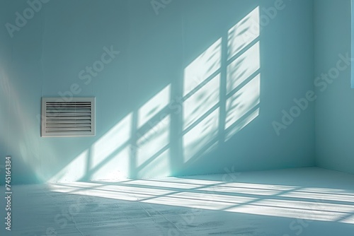 White AC unit and vent in harmony with a minimal design. Ai generative