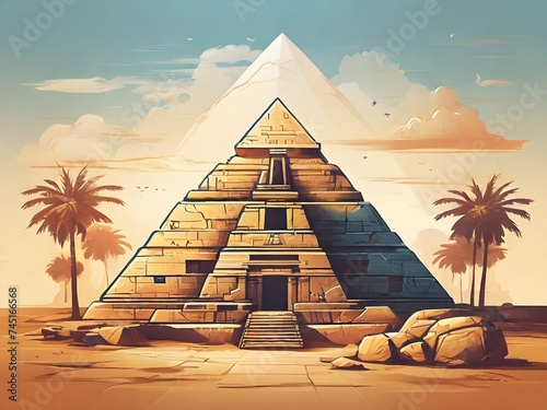 pyramids illustration vector art 