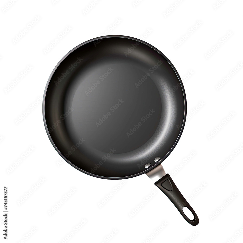 Black frying pan isolated on transparent background Black frying pan isolated on transparent background