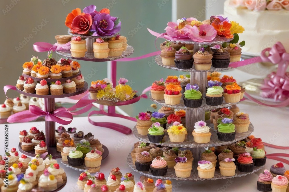 Colorful Mini Pastry Display