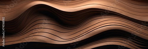 Abstract wavy wooden texture with 3D effect. Modern pattern and background concept.