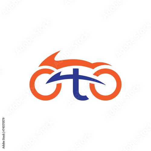 Letter OTO logo with bike symbol  photo
