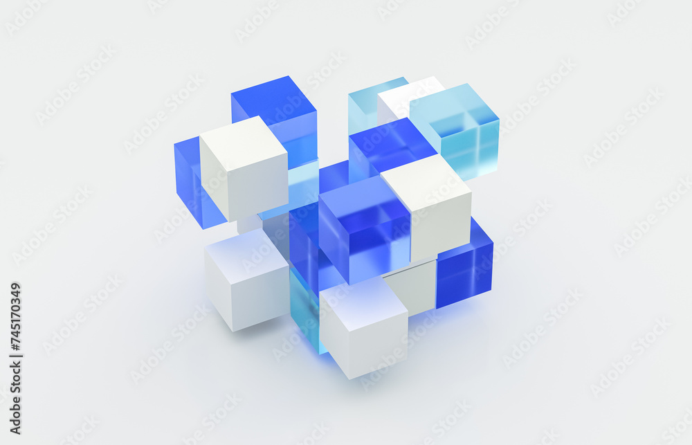 Abstract futuristic innovation business technology background with isometric 3d cube. 3d rendering. Abstract futuristic innovation business technology background with isometric 3d cube. 3d rendering.