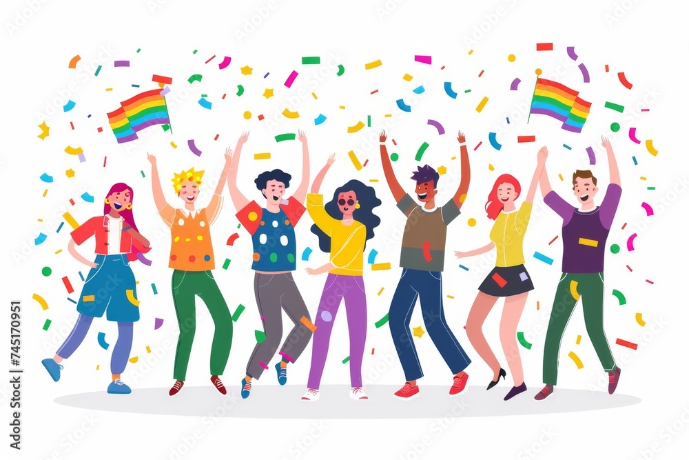 LGBTQ Pride pride promenade. Rainbow gender expression surgery colorful illustration editor diversity Flag. Gradient motley colored chromatic vibrancy LGBT rights parade festival suede diverse gender