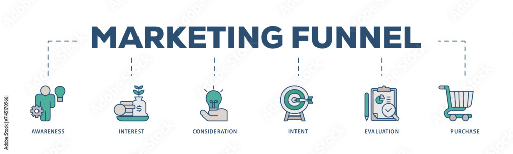 Marketing icons process structure web banner illustration of strategy, concept, communication, target group, online, print and business icon live stroke and easy to edit Marketing icons process structure web banner illustration of strategy, concept, communication, target group, online, print and business icon live stroke and easy to edit