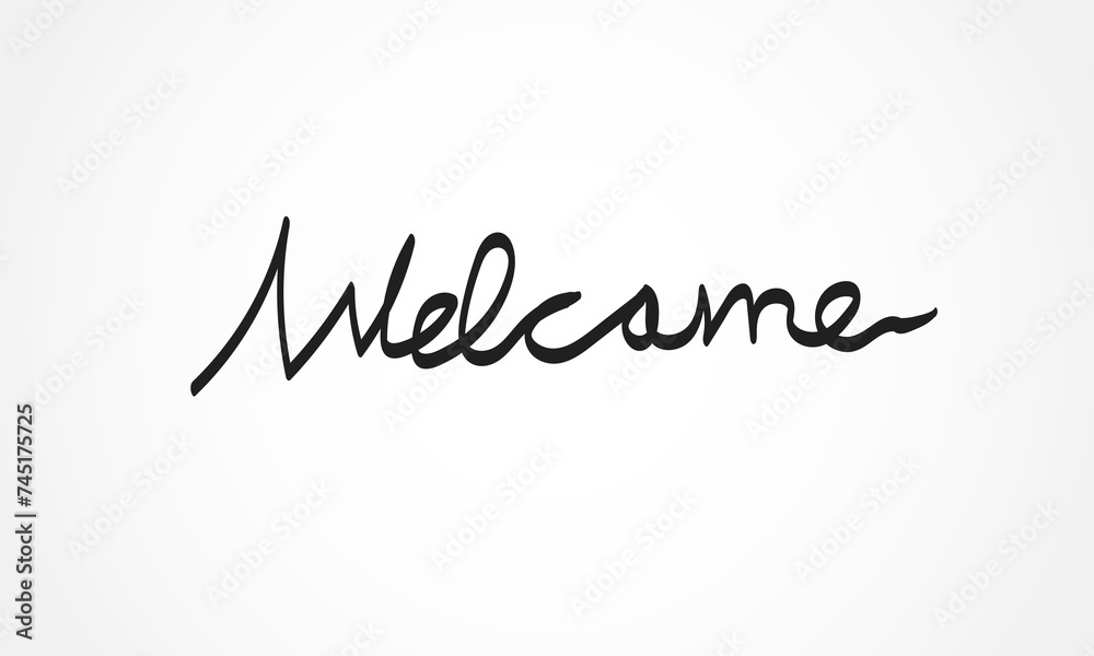 Welcome to brush calligraphy banner Design with vector design