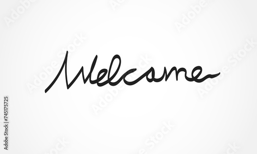 Welcome to brush calligraphy banner Design with vector design