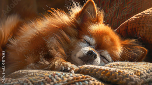 Pomeranian in a peaceful moment