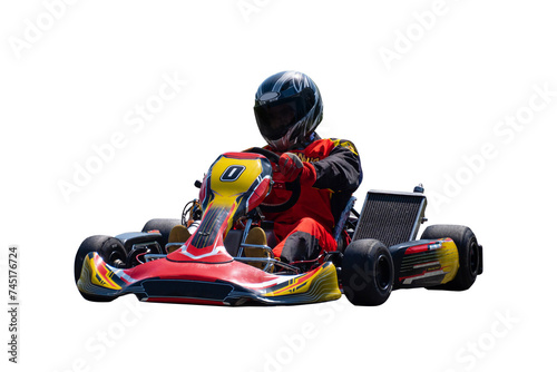 racing go kart isolated on white photo