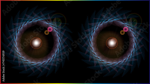 The vector dotted spiral vortex graphic is a visually interesting and complex image. The use of color, movement, and text all contribute to its overall effect.