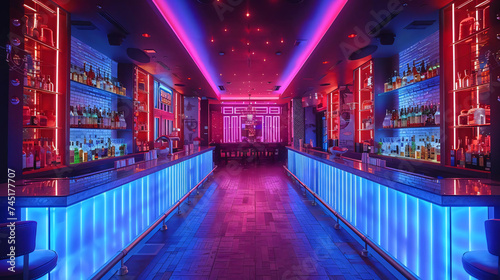 The allure of neon lights in metropolitan nightlife, editorial perspective - photo
