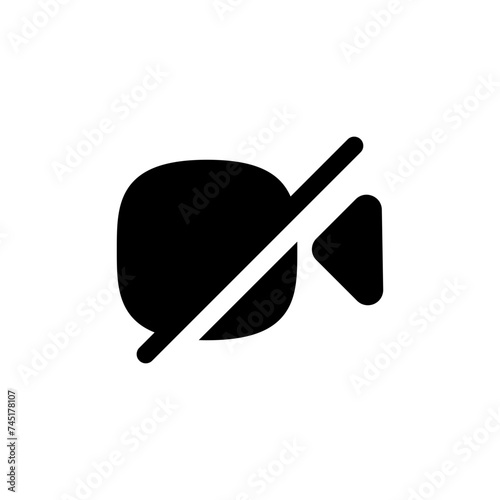 no video camera icon for streaming , facetime icons video call symbol - recording not allowed - video cam off icon button - no record camera icon, filled, line, outline icons	
