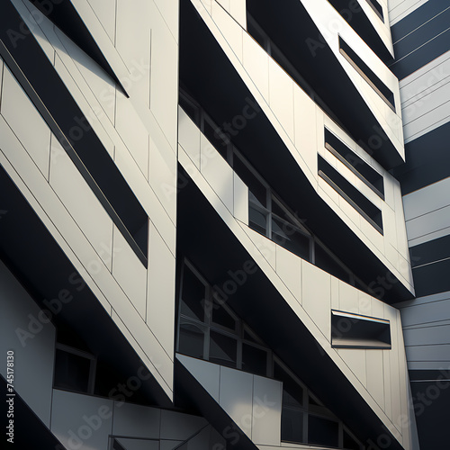 Abstract geometric patterns in a modern building.