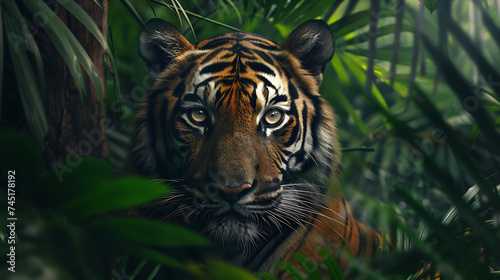 A Tiger looks straight at the camera