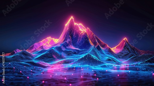 Computer Generated Image of a Mountain Range