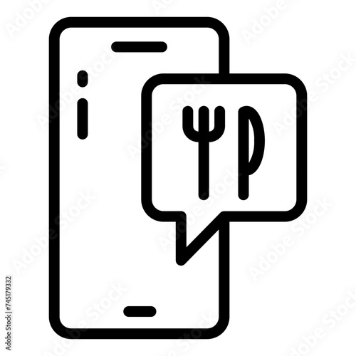 Notification Ramadan Iftar Time single isolated icon in outline style