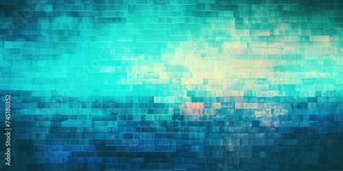 4K Digital grainy gradient with a Turquoise soft noise effect