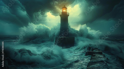 The solitude of lighthouses against stormy seas, documentary approach - (2)