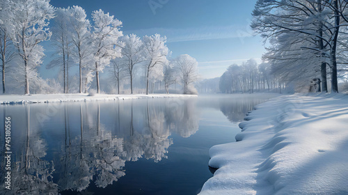 The tranquility of winter mornings, documenting the serene landscapes -