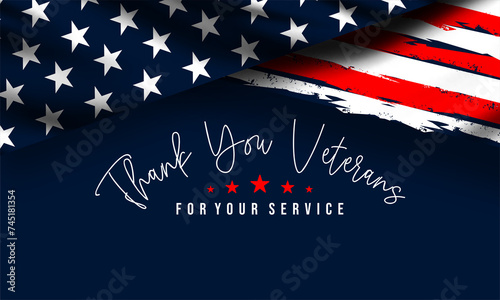 Happy Veterans Day United States of America background vector illustration , Honoring all who served	 photo