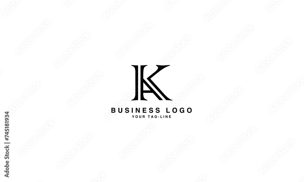 KA,A K, K, A, Abstract Letters Logo Monogram - obrazy, fototapety, plakaty 