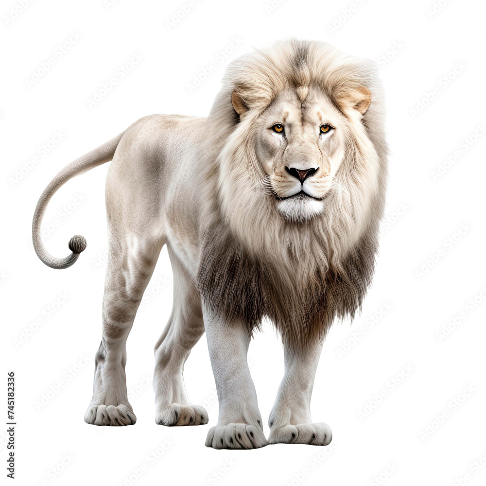  White Lion isolated on Transparent Background