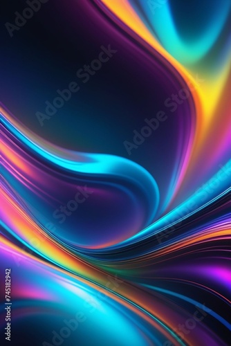 Abstract silky and shiny waves background, vertical composition