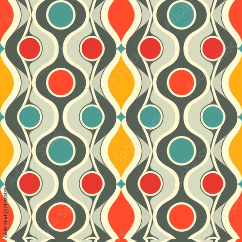 Seamless abstract geometric colorful pattern background,minimal retro style