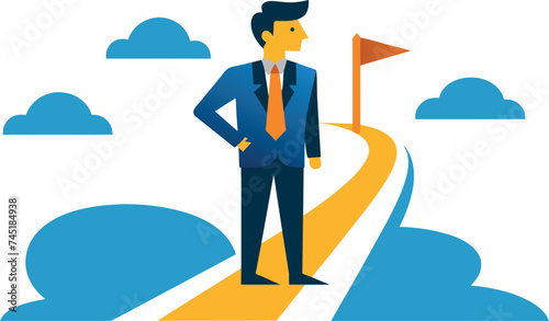 Set off on a new business adventure, career achievements or milestones, prepared to triumph over obstacles, entrepreneurship to reach objectives or target concepts, businessman prepared to run 