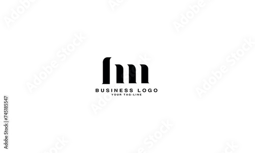 alphabet Letters HM, MH ,  Initials Logo Monogram