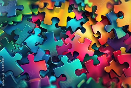 World autism awareness day. Colorful puzzles vector background. autism Symbol, abstract illustration