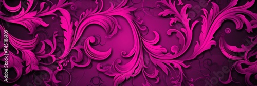 A Pink wallpaper with ornate design, in the style of victorian, repeating pattern vector illustration