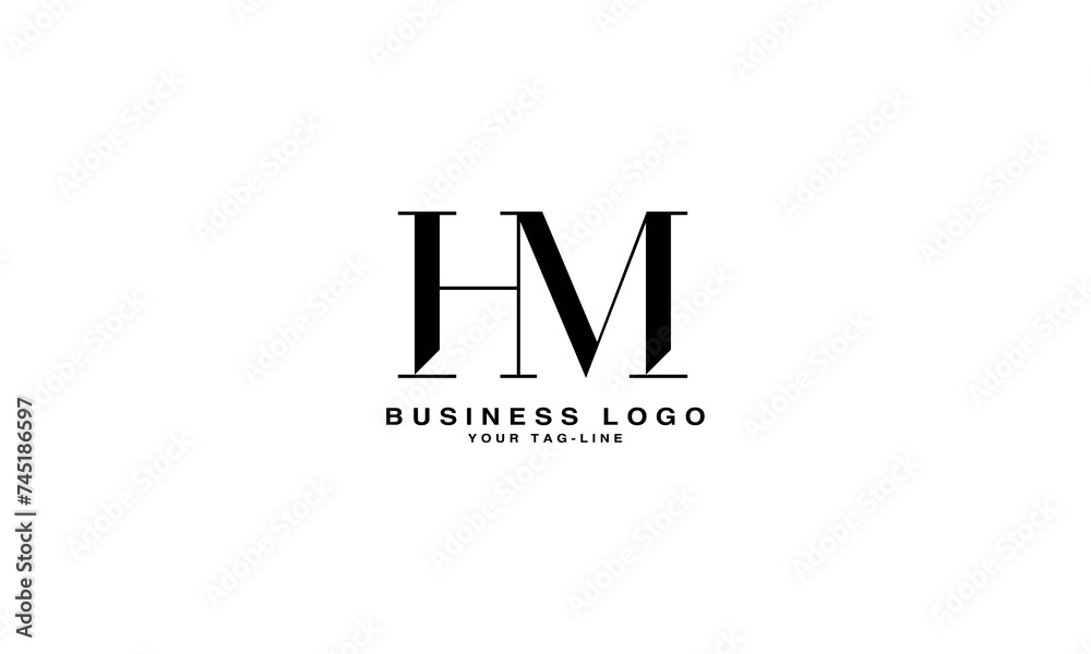 alphabet Letters HM, MH , Initials Logo Monogram alphabet Letters HM, MH , Initials Logo Monogram
