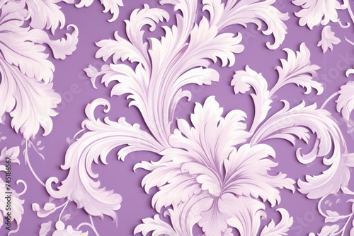 A Mauve wallpaper with ornate design, in the style of victorian, repeating pattern vector illustration