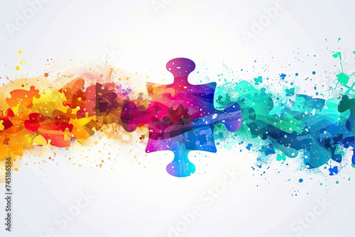 World autism awareness day. Colorful puzzles vector background. autism Symbol, abstract illustration