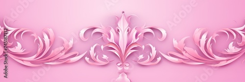 A Pink wallpaper with ornate design  in the style of victorian  repeating pattern vector illustration