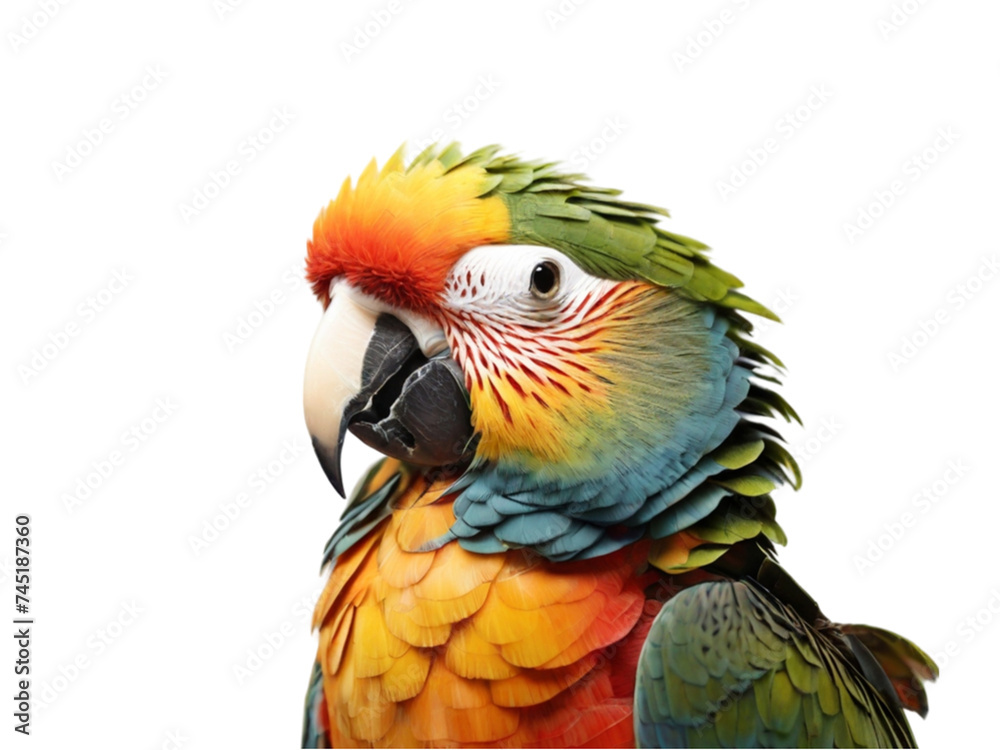 Fototapeta premium Parrot on transparent background