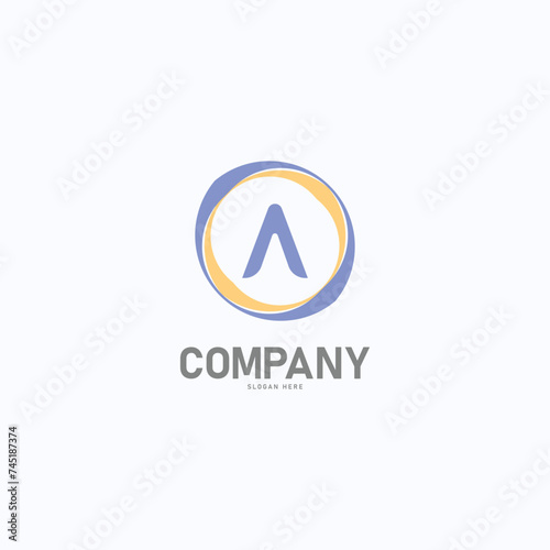 Free Download Letter a logo. Initial flat letter logo design template - GFXLoad